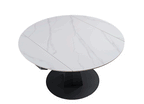 Amelia, 33"-53" Round Extending Dining Table, Black/white