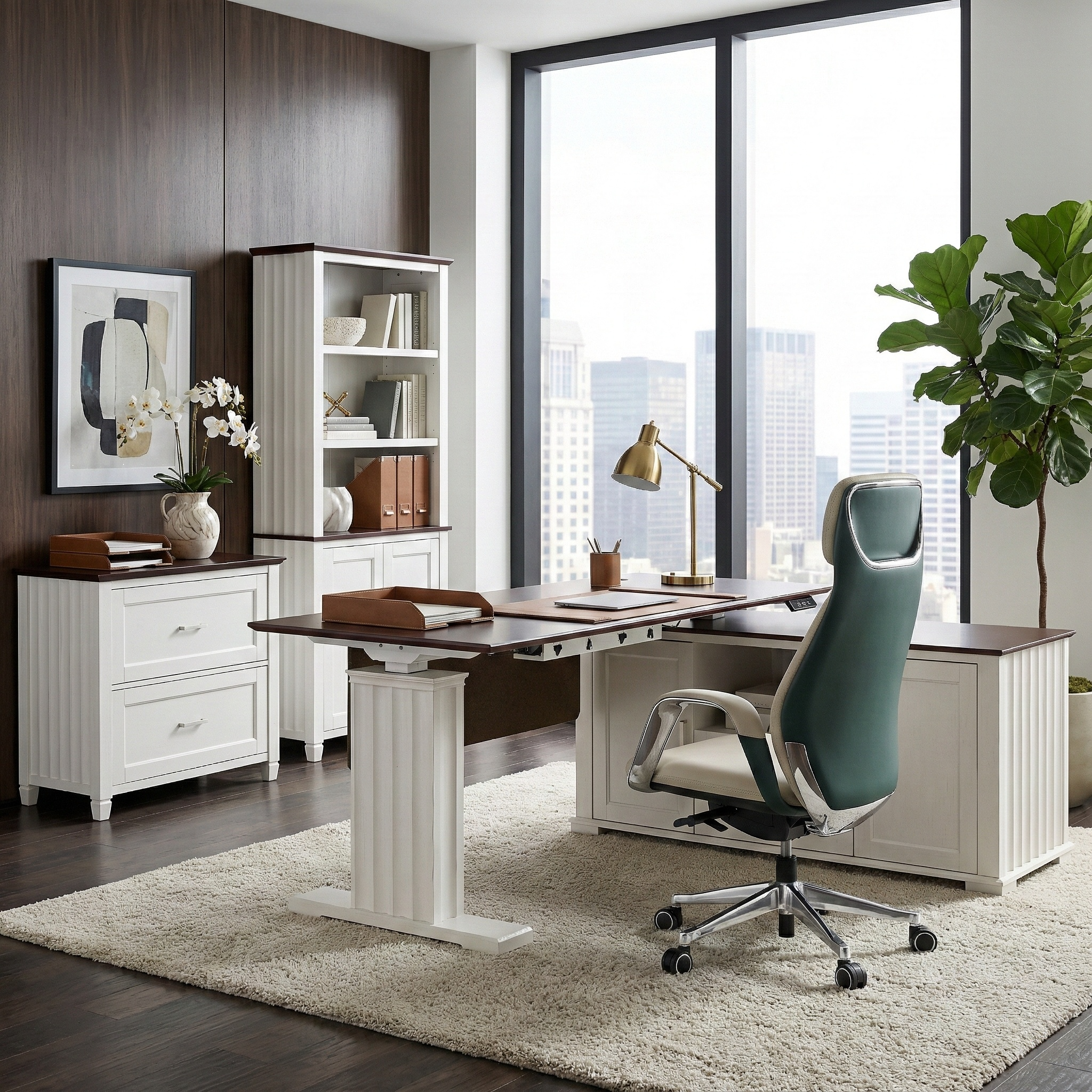 Executive Office Set:ark ES Standing Desk, Chair and Storage