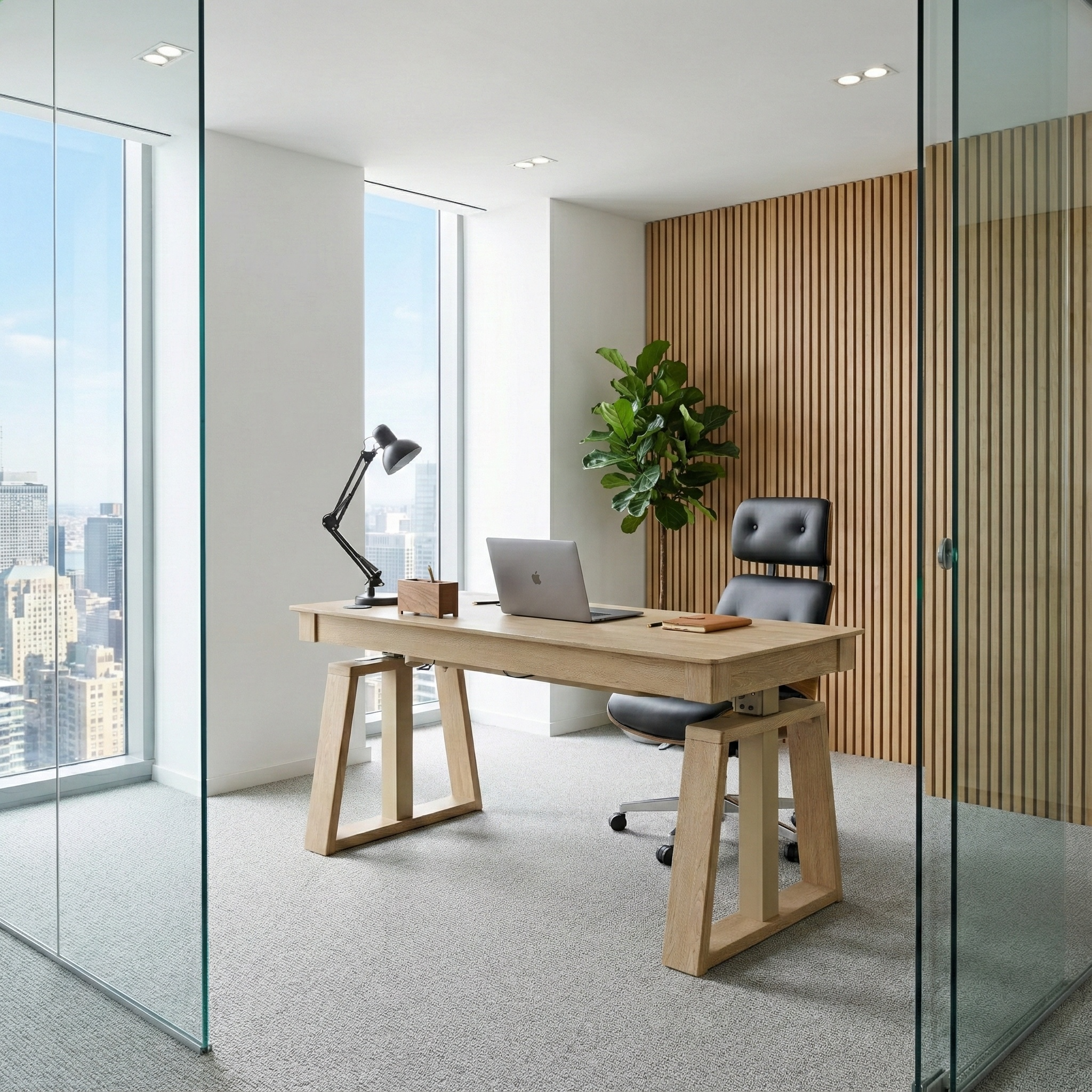 Executive Office Set:ark EL Standing Desk and Executive Office Chair