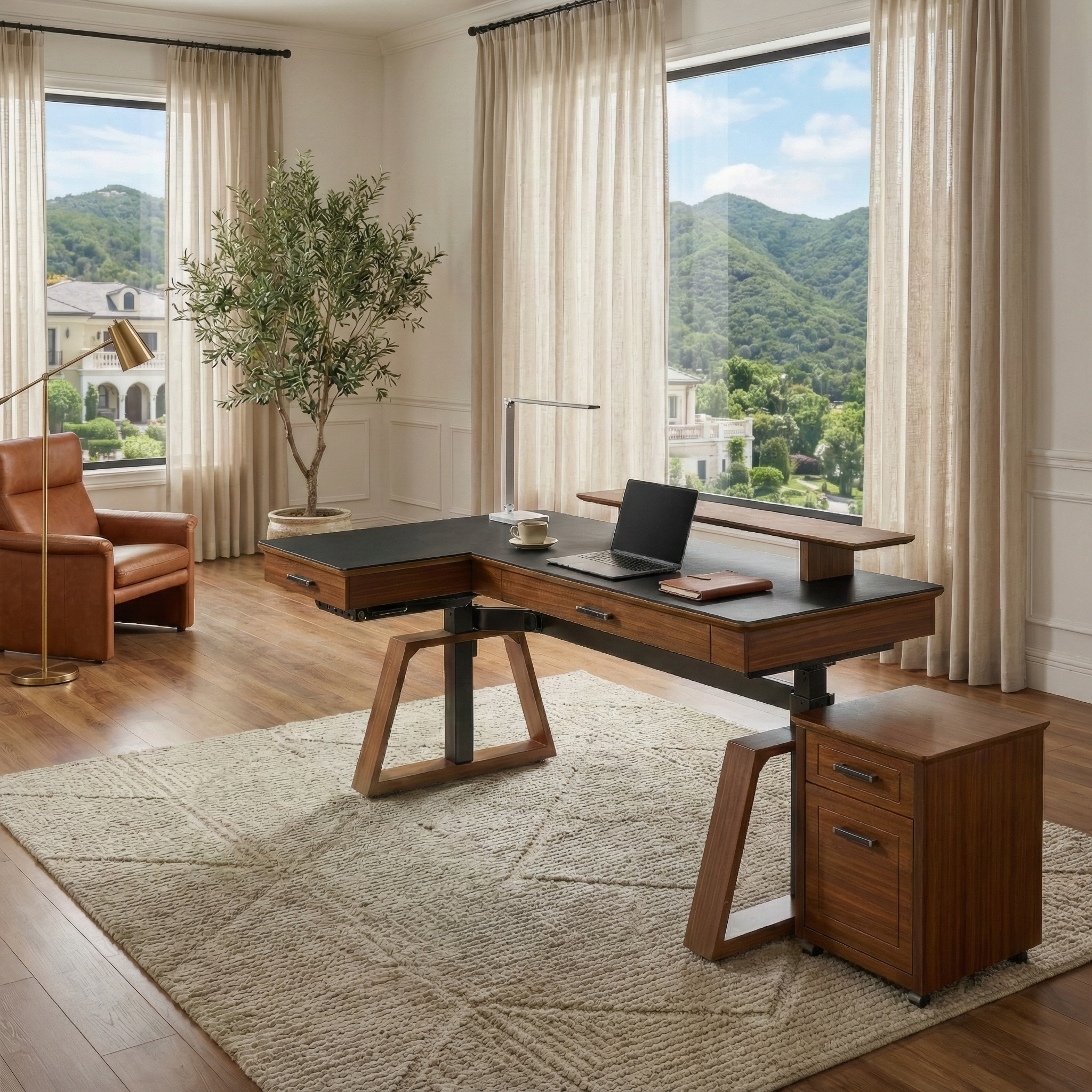 Executive Office Set: Ark Standing Desk and Premium Executive Chair