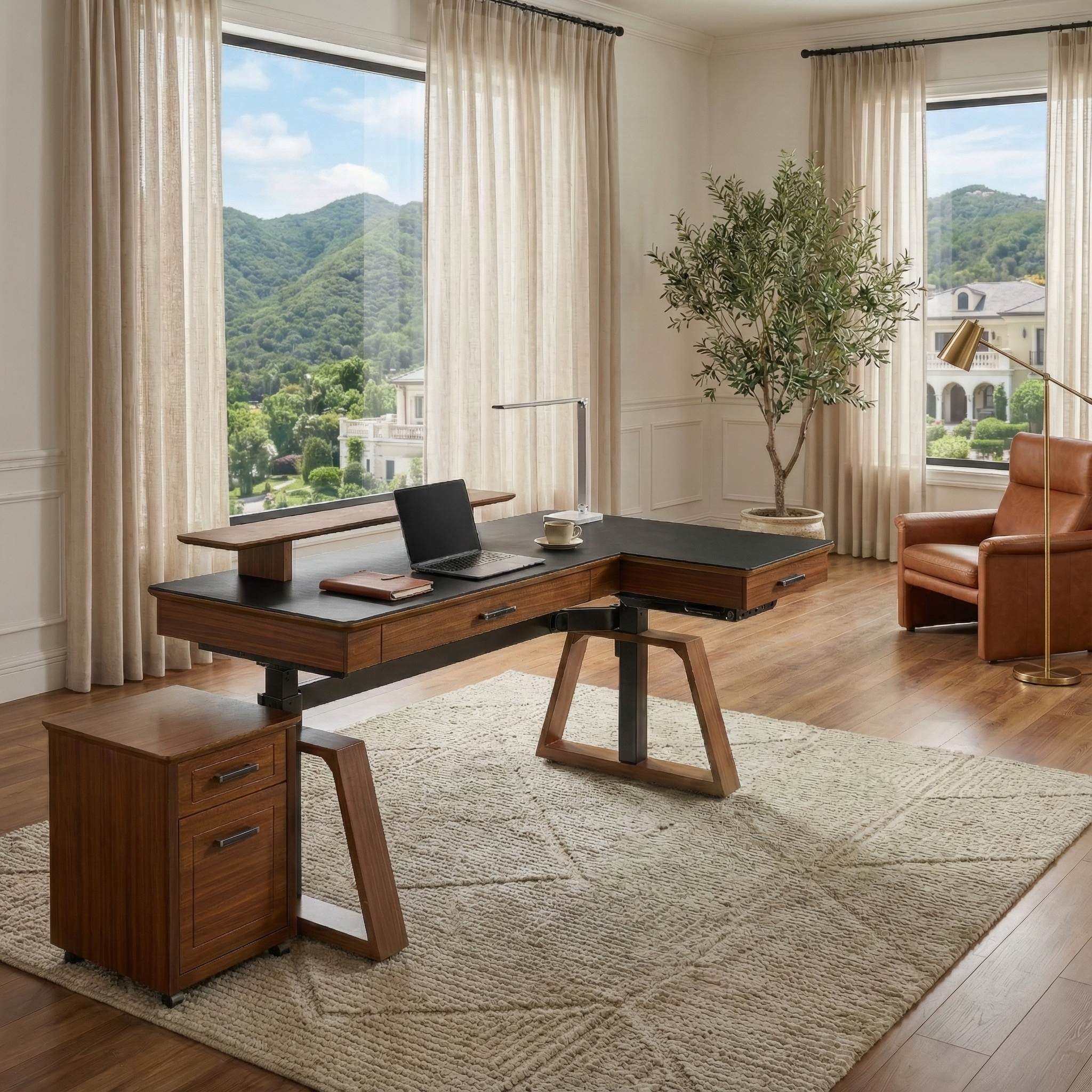 Executive Office Set: Ark Standing Desk and Premium Executive Chair