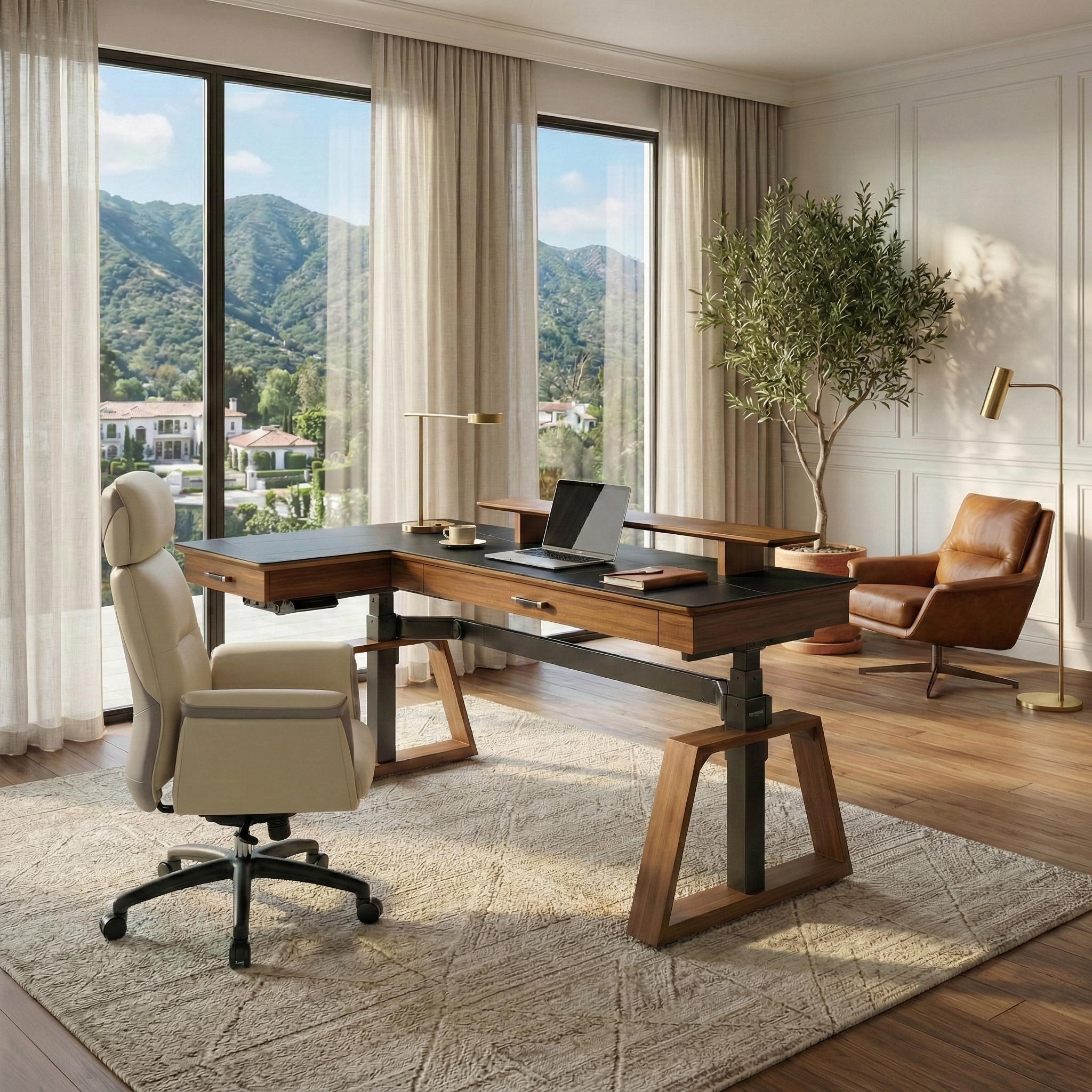 Executive Office Set: Ark Standing Desk and Premium Executive Chair