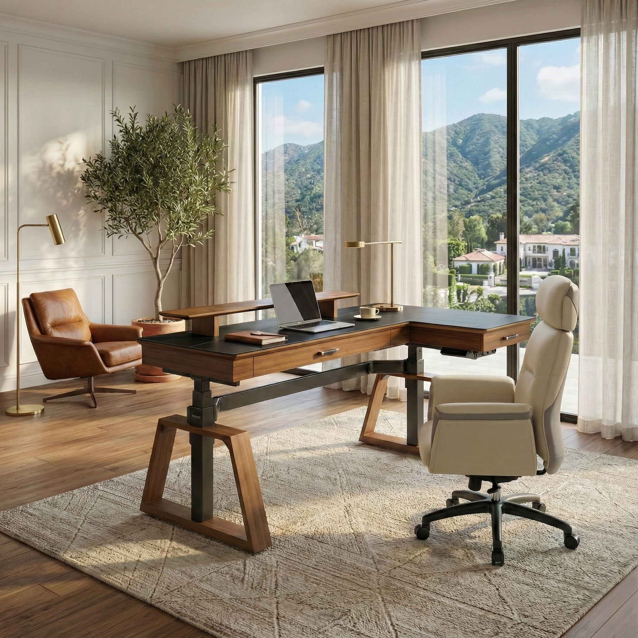 Executive Office Set: Ark Standing Desk and Premium Executive Chair