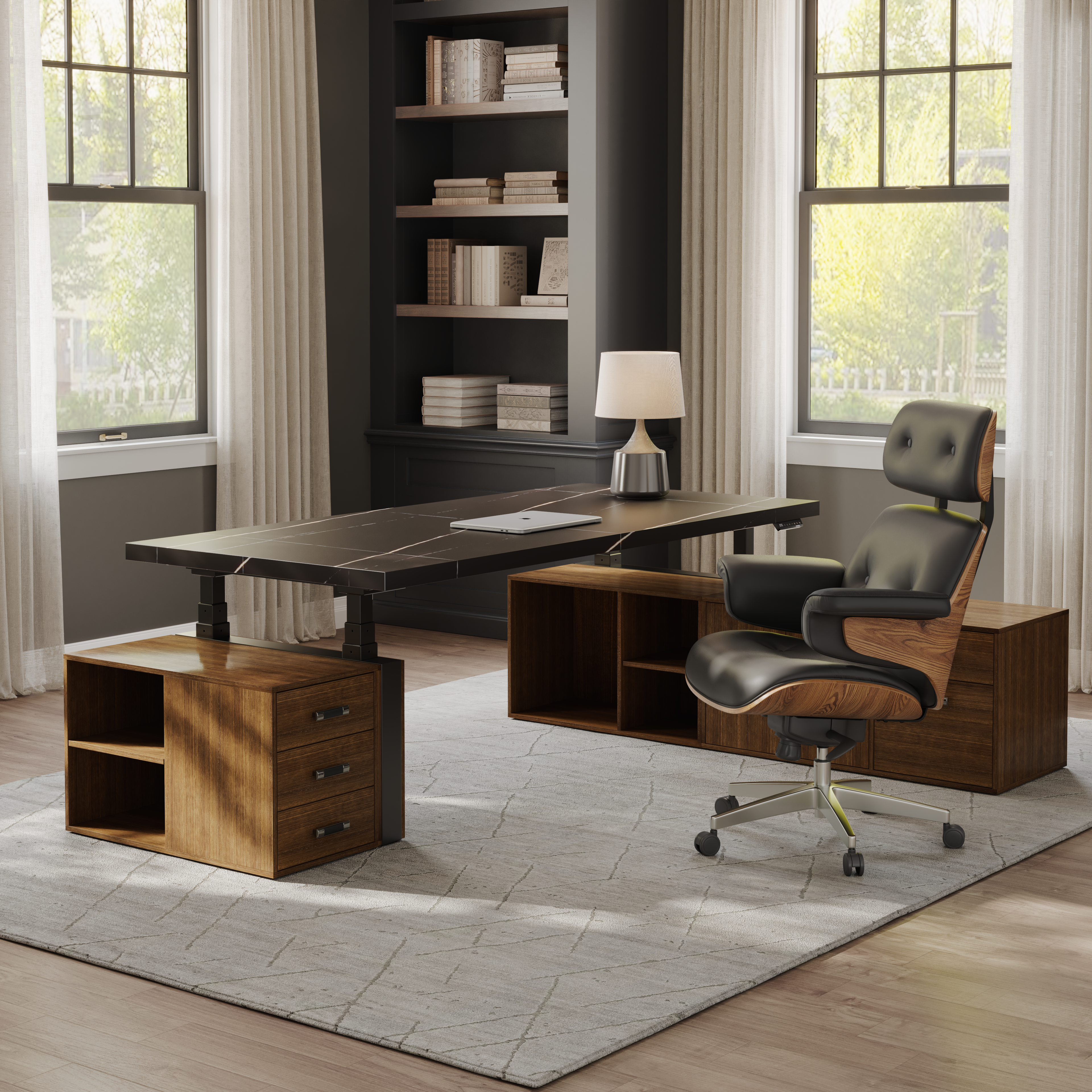 Executive Office Set:zen Pro Standing Desk and Premium Executive Chair