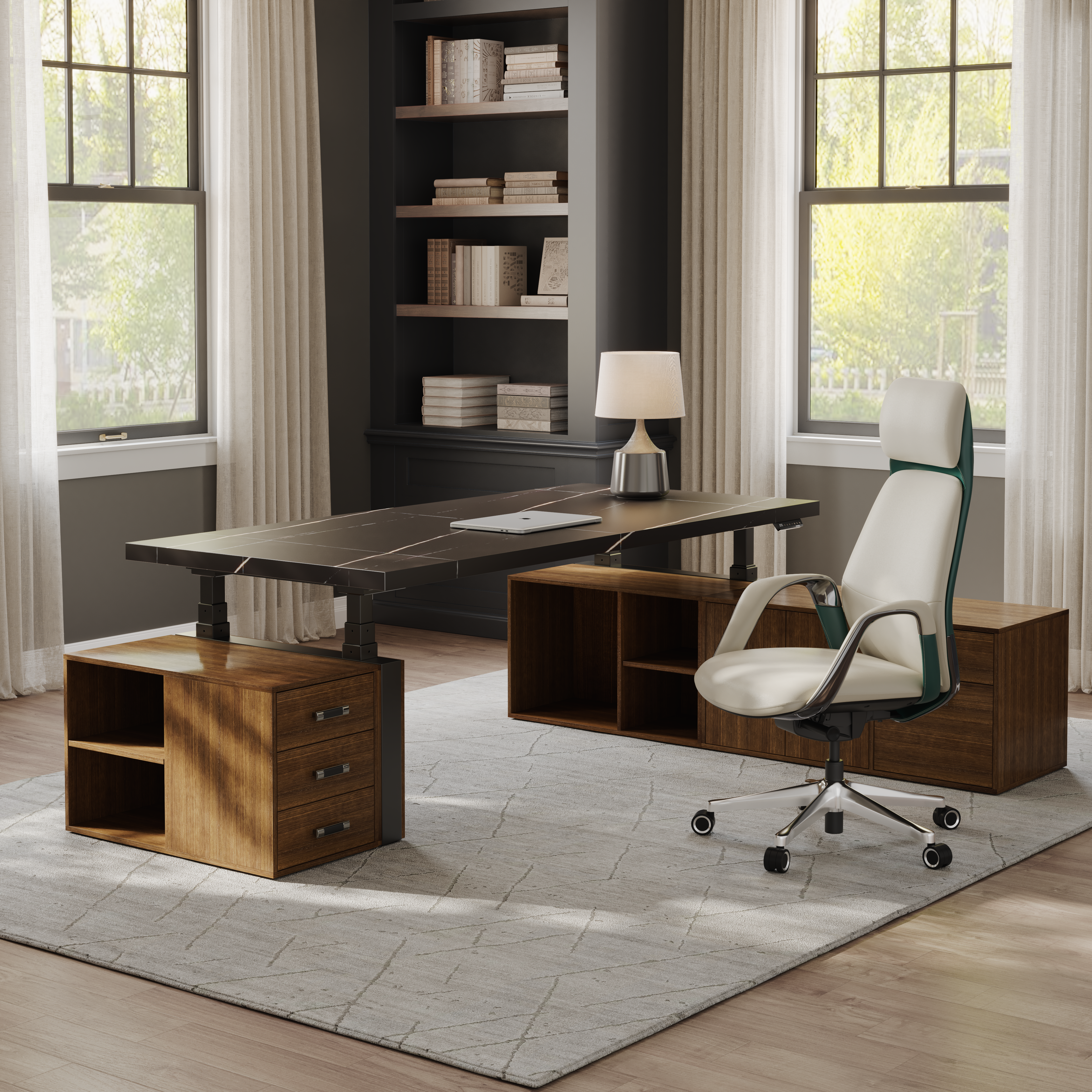 Executive Office Set:zen Pro Standing Desk and Premium Executive Chair