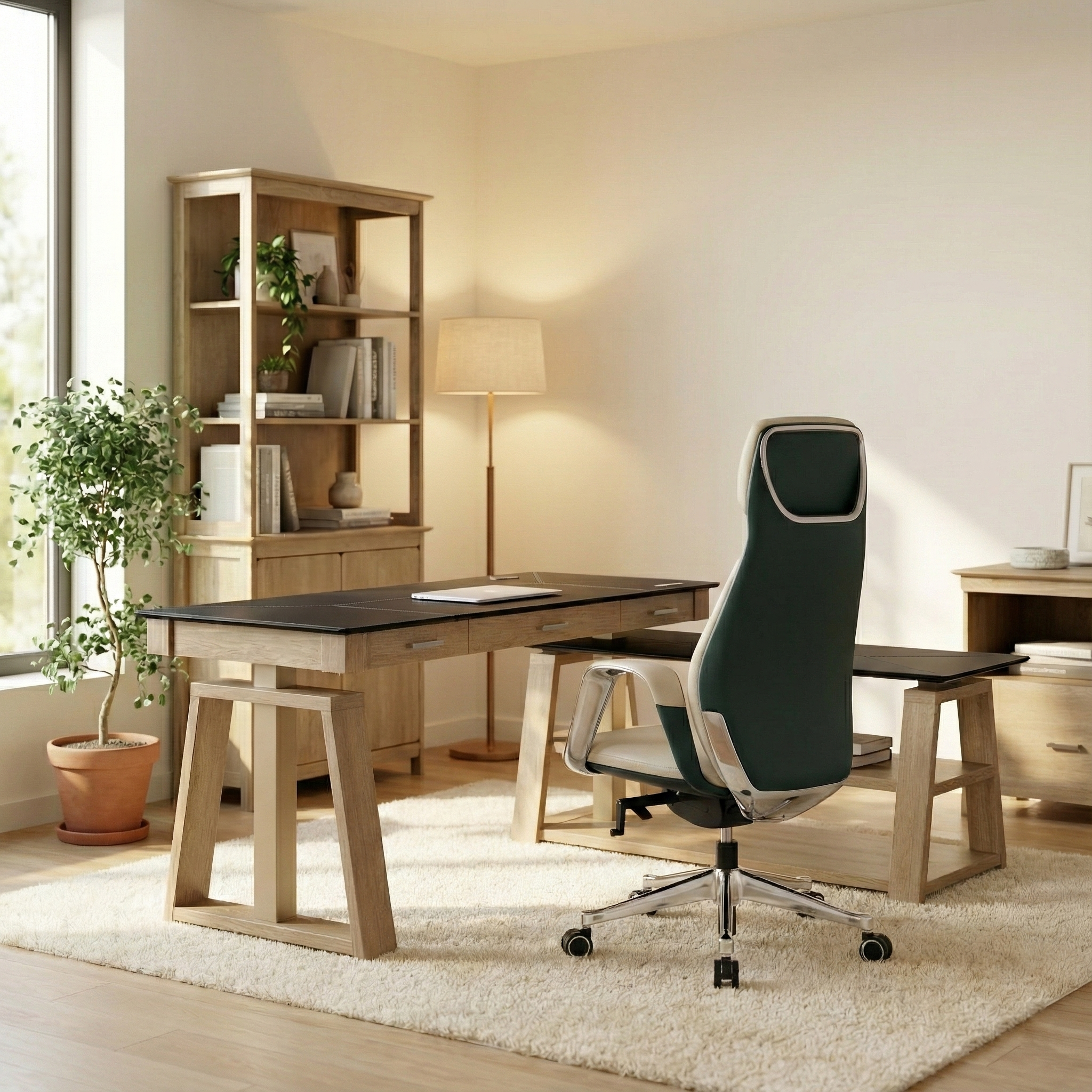 Executive Office Set: Ark EX Standing Desk, Chair and Storage