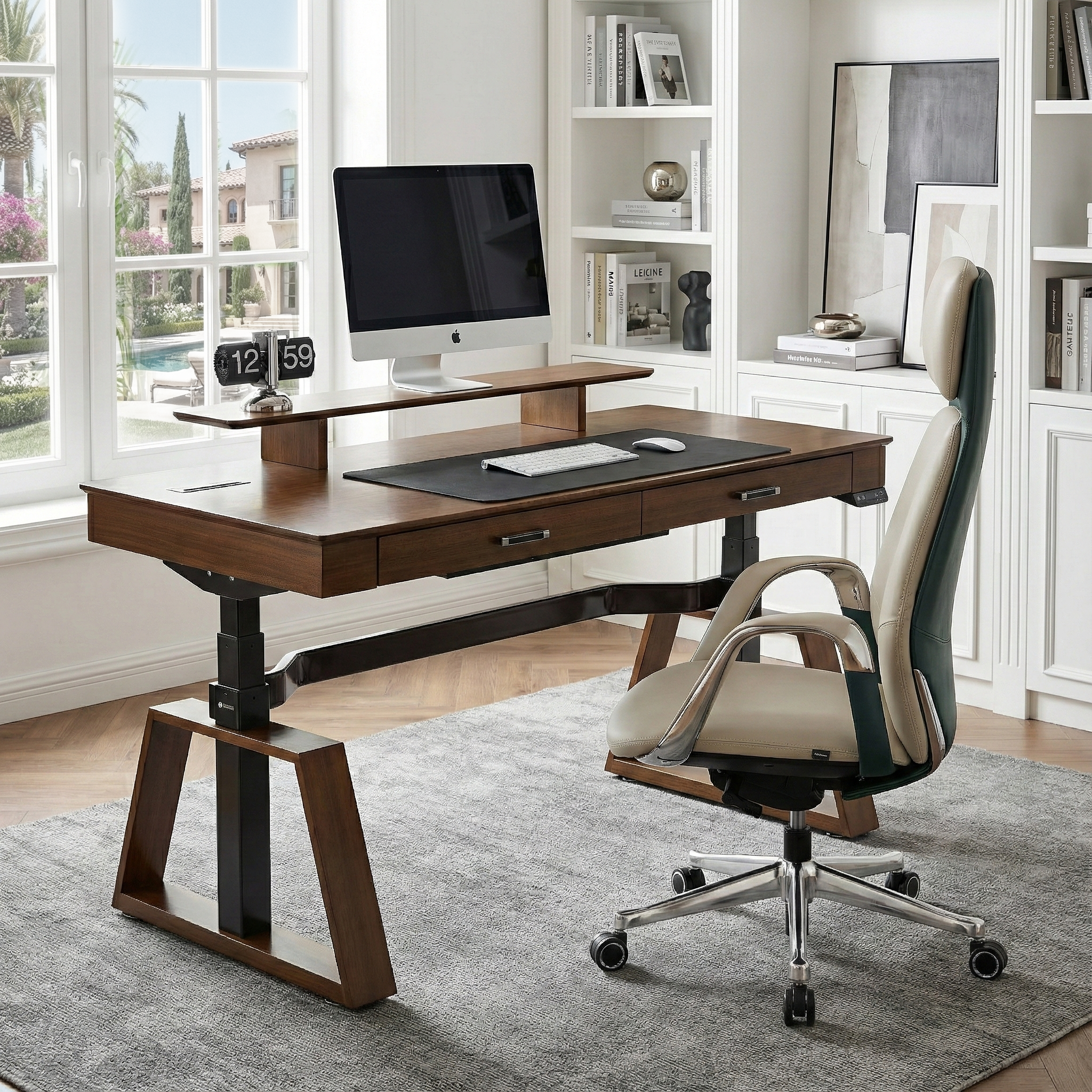 Executive Office Set: Ark Standing Desk and Luxury Executive Chair