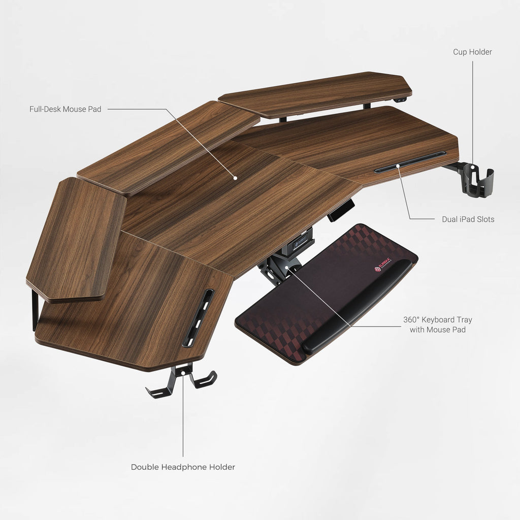 Aero Pro Wing-Shaped Standing Desk (72"x23")
